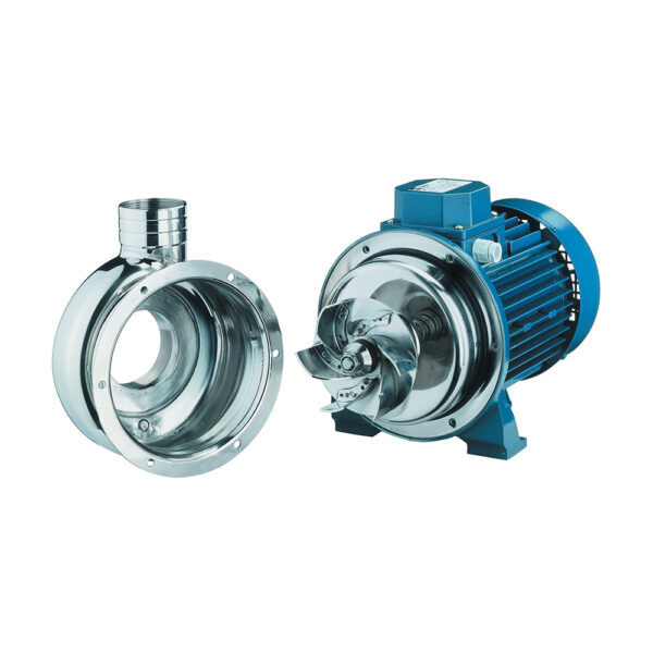 Centrifugal pump with open impeller in AISI 304 stainless steel